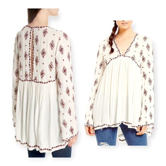 Free People Embroidered Blouse, Size XS, New with tag - Picture 1 of 9